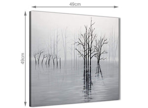 Inexpensive Black White Grey Tree Landscape Painting Kitchen Canvas Pictures Accessories - 1s416s - 49cm Square Print