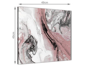 Inexpensive Blush Pink and Grey Swirl Bathroom Canvas Wall Art Accessories - Abstract 1s463s - 49cm Square Print