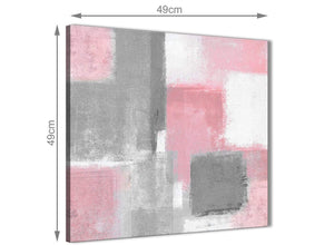 Inexpensive Blush Pink Grey Painting Bathroom Canvas Pictures Accessories - Abstract 1s378s - 49cm Square Print