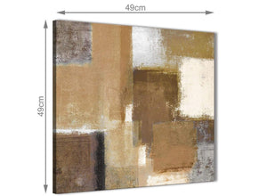 Inexpensive Brown Cream Beige Painting Bathroom Canvas Pictures Accessories - Abstract 1s387s - 49cm Square Print