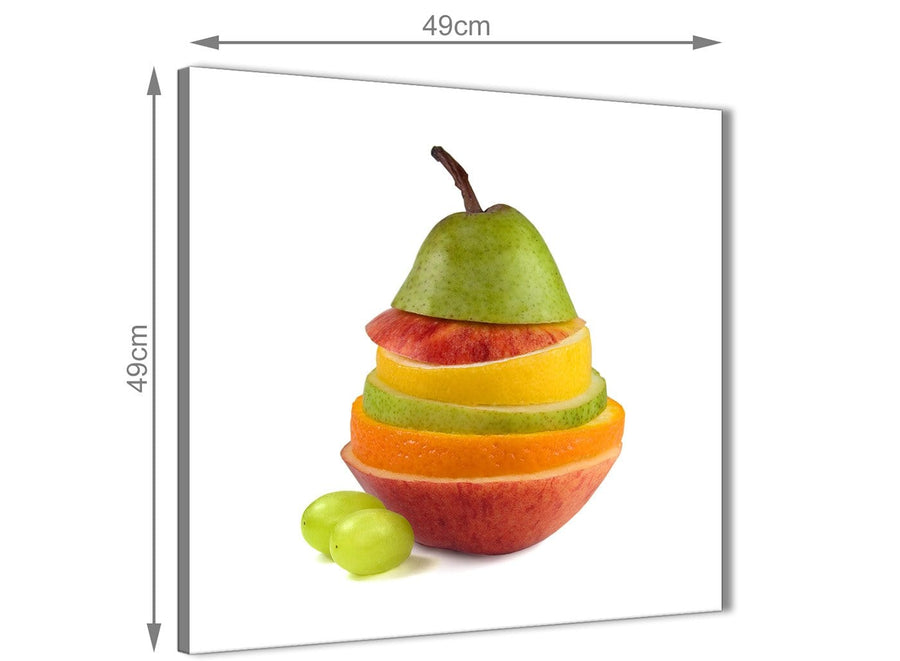 Inexpensive Canvas Prints Sliced Fruit - Pear Shape Food Stack - Kitchen - 1s482s - 49cm Square Wall Art