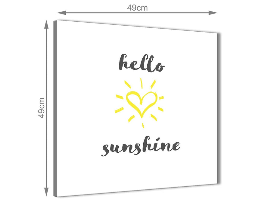 Inexpensive Canvas Prints Hello Sunshine - Word Art - 1s509s - 49cm Square Wall Art