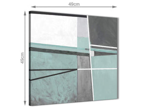 Inexpensive Duck Egg Blue Grey Painting Bathroom Canvas Wall Art Accessories - Abstract 1s396s - 49cm Square Print