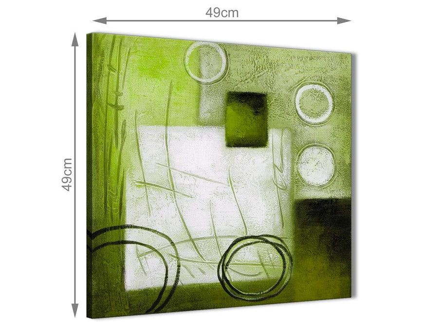 Inexpensive Lime Green Painting Bathroom Canvas Pictures Accessories - Abstract 1s431s - 49cm Square Print