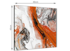 Inexpensive Orange and Grey Swirl Bathroom Canvas Wall Art Accessories - Abstract 1s461s - 49cm Square Print