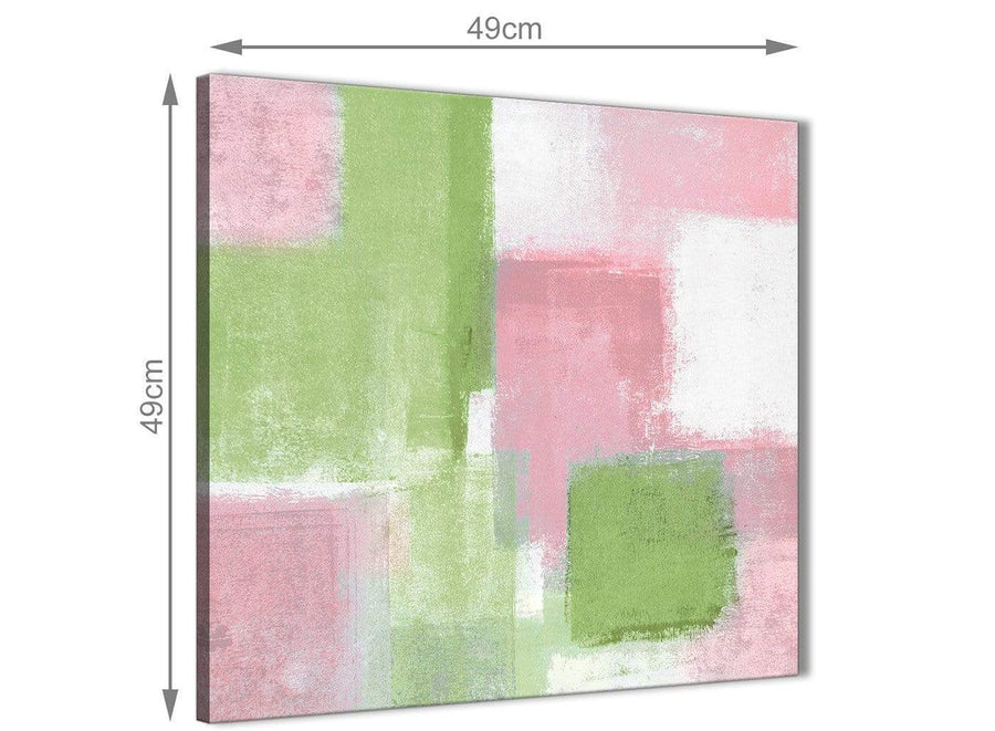 Inexpensive Pink Lime Green Green Bathroom Canvas Wall Art Accessories - Abstract 1s374s - 49cm Square Print