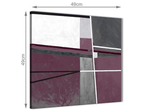 Inexpensive Plum Purple Grey Painting Bathroom Canvas Pictures Accessories - Abstract 1s391s - 49cm Square Print