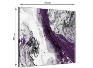 Inexpensive Purple and Grey Swirl Bathroom Canvas Wall Art Accessories - Abstract 1s466s - 49cm Square Print