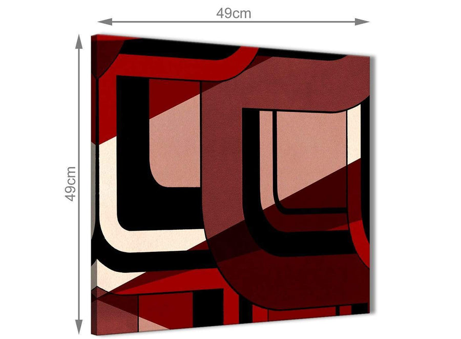 Inexpensive Red Black Painting Bathroom Canvas Pictures Accessories - Abstract 1s410s - 49cm Square Print