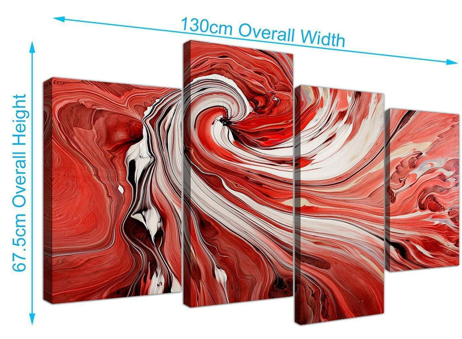 large abstract swirl canvas art red 4265