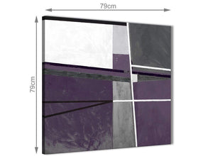 Large Aubergine Grey Painting Abstract Living Room Canvas Pictures Decor 1s392l - 79cm Square Print