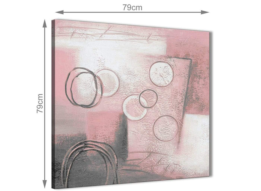 Large Blush Pink Grey Painting Abstract Hallway Canvas Wall Art Accessories 1s433l - 79cm Square Print