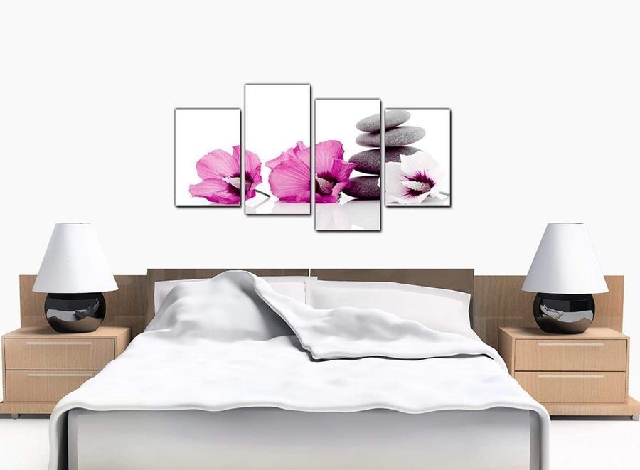 Set Of Four Bedroom Pink Canvas Picture