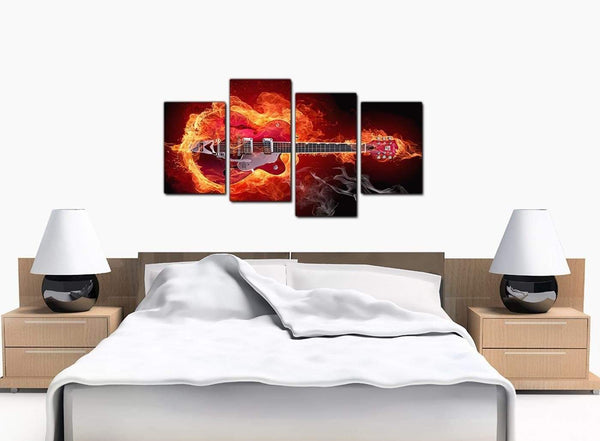 Set Of 4 Extra-Large Red Canvas Wall Art