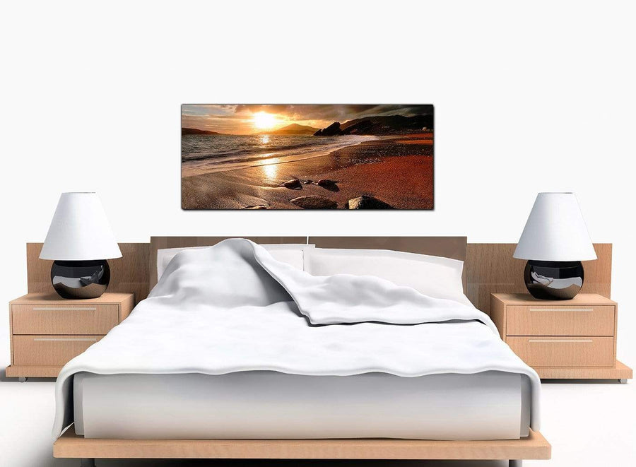 Beach Sunset Bedroom Brown Canvas Prints