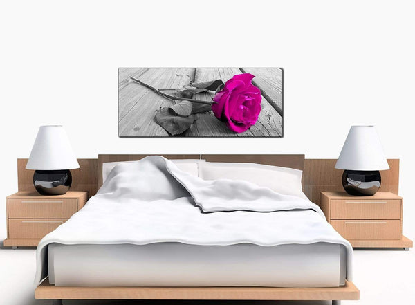 Flower Bedroom Pink Canvas Wall Art