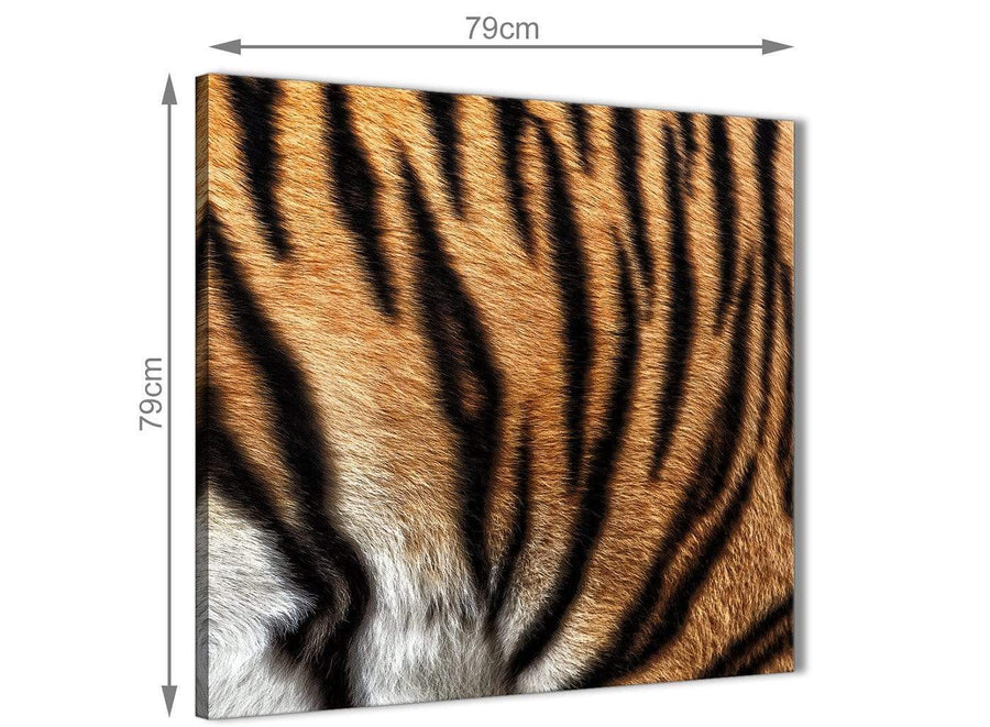 Large Canvas Wall Art Tiger Animal Print - 1s472l - 79cm XL Square Picture