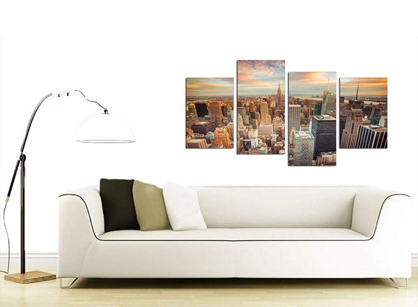 Large New York Skyline Canvas Pictures 130cm x 68cm 4202