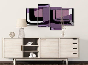 Large Lilac Grey Painting Abstract Living Room Canvas Wall Art Decor - 4412 - 130cm Set of Prints