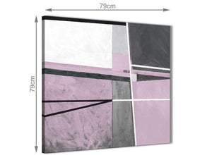 Large Lilac Grey Painting Abstract Bedroom Canvas Wall Art Decorations 1s395l - 79cm Square Print
