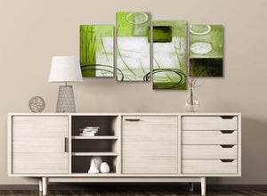 Large Lime Green Painting Abstract Bedroom Canvas Pictures Decor - 4431 - 130cm Set of Prints