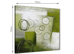 Large Lime Green Painting Abstract Bedroom Canvas Wall Art Accessories 1s434l - 79cm Square Print