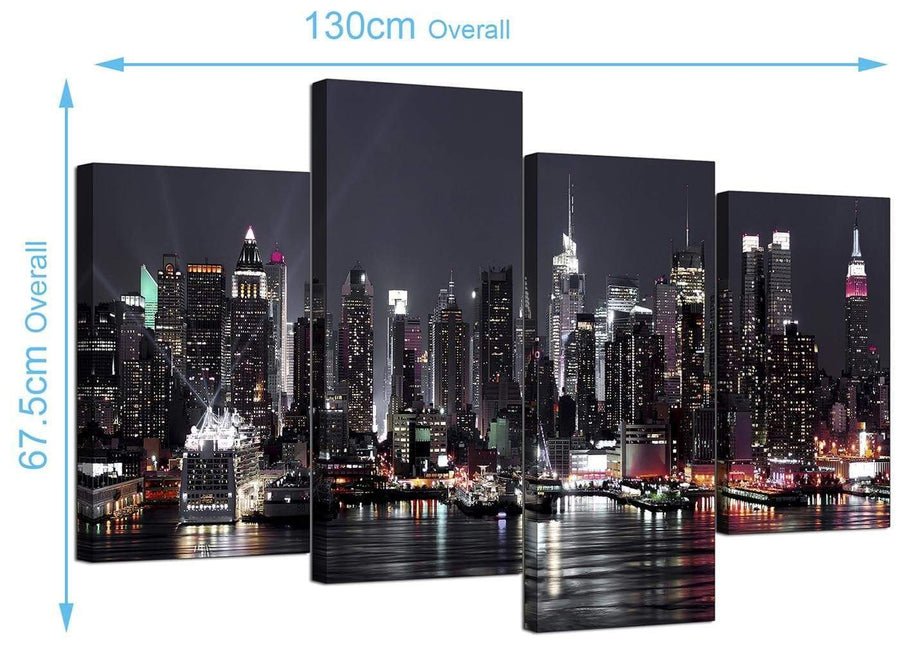 Cheap New York Skyline Canvas Pictures 130cm x 68cm 4187