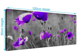 Modern Poppy Field Canvas Prints UK 120cm x 50cm 1136