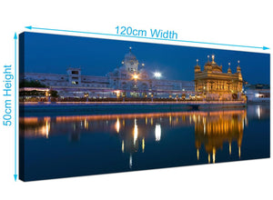 large panoramic sikh golden temple canvas pictures blue 1196