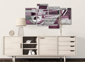 Large Plum Grey White Painting Abstract Bedroom Canvas Pictures Decor - 4408 - 130cm Set of Prints