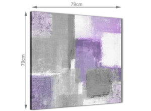 Large Purple Grey Painting Abstract Living Room Canvas Pictures Decor 1s376l - 79cm Square Print