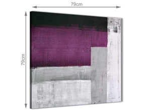 Large Purple Grey Painting Abstract Living Room Canvas Wall Art Decorations 1s427l - 79cm Square Print