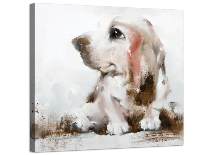 Large Childrens Bedroom Nursery Basset Dog Modern Canvas Art - 48cm - 1s252m - 1s252m