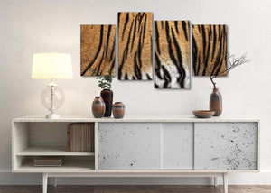 Large Tiger Animal Print Canvas Wall Art - 4472 - 130cm Set of Pictures