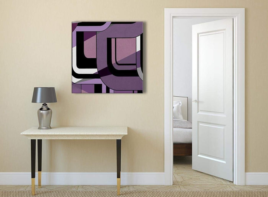 Lilac Grey Painting Abstract Bedroom Canvas Wall Art Decorations 1s412l - 79cm Square Print