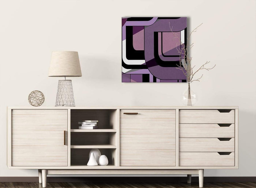 Lilac Grey Painting Living Room Canvas Wall Art Decorations - Abstract 1s412m - 64cm Square Print