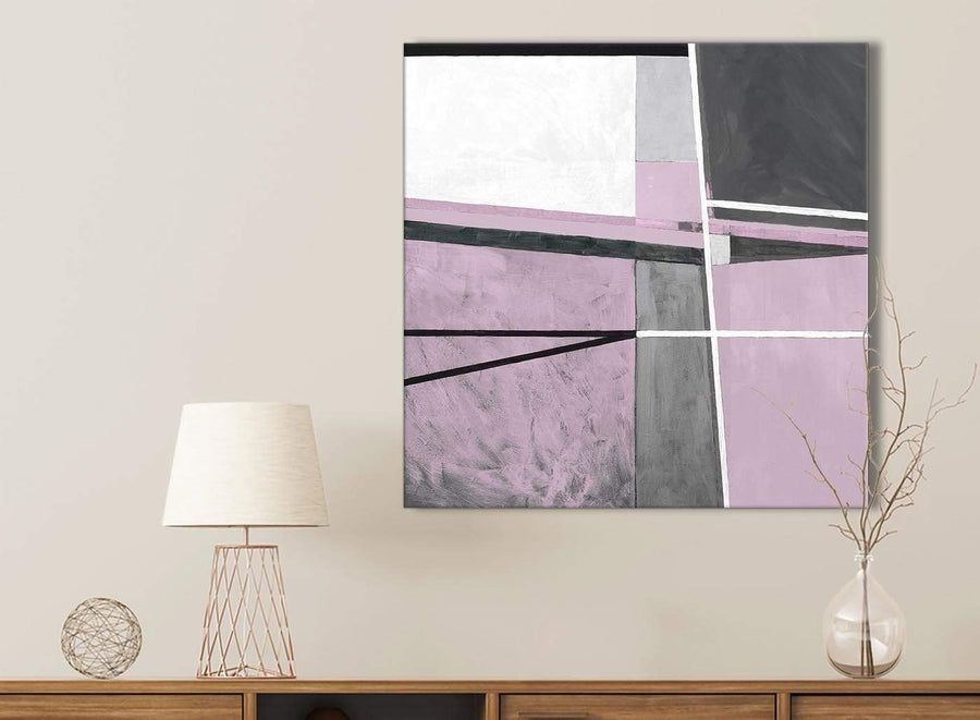 Lilac Grey Painting Kitchen Canvas Pictures Accessories - Abstract 1s395s - 49cm Square Print
