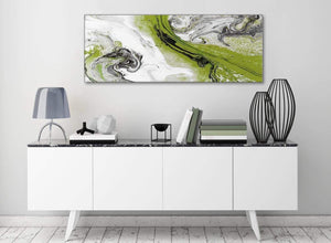 Lime Green and Grey Swirl Bedroom Canvas Pictures Accessories - Abstract 1464 - 120cm Print
