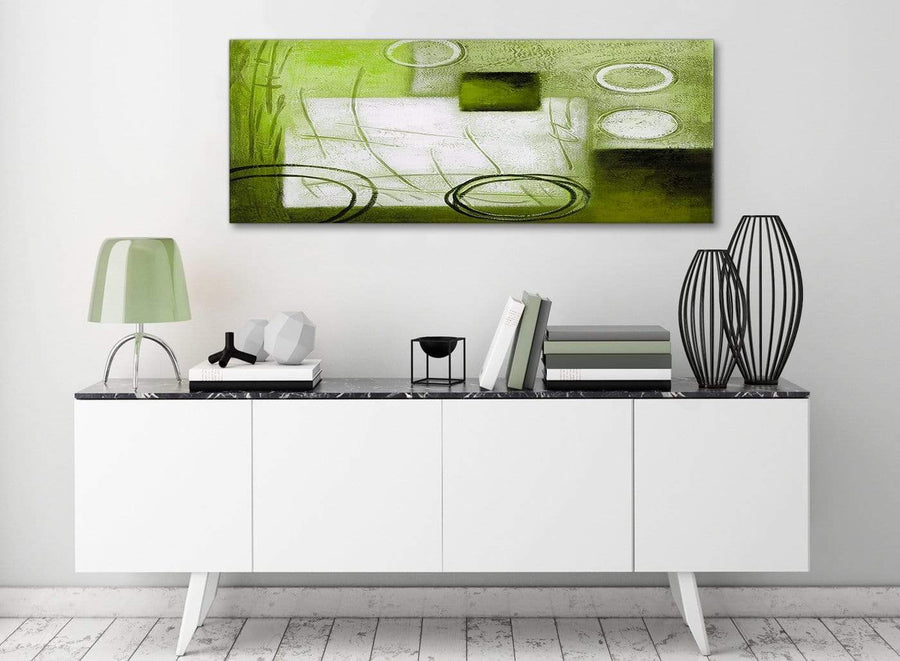 Lime Green Painting Living Room Canvas Wall Art Accessories - Abstract 1431 - 120cm Print