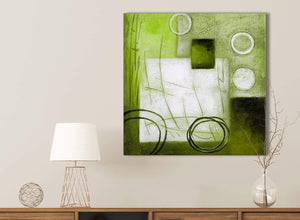 Lime Green Painting Bathroom Canvas Pictures Accessories - Abstract 1s431s - 49cm Square Print