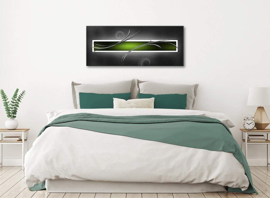 Lime Green White Grey Modern Design Abstract Canvas Living Room Canvas Wall Art Accessories - Abstract 1093 - 120cm Print