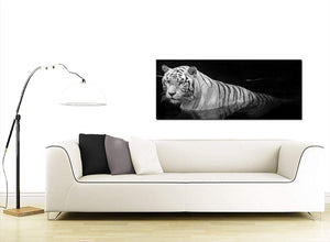 Black-White Living Room Extra Large Canvas of Tiger