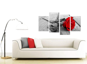 Set Of Four Living-Room Red Canvas Art