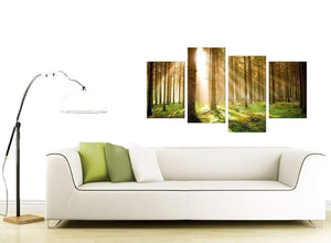 4 Panel Set of Living-Room Green Canvas Prints