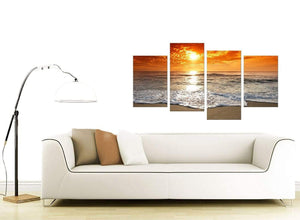 Four Part Set of Living-Room Orange Canvas Prints
