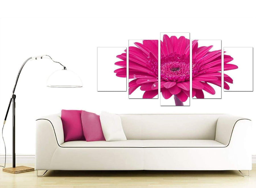 Pink White Gerbera Daisy Flower Floral Canvas