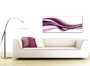 Plum Purple White Wave Abstract Canvas