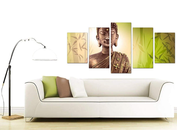 Set Of Five Extra-Large Green Canvas Wall Art