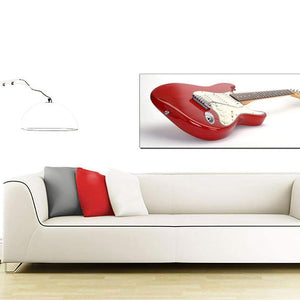 Red Guitar Canvas Wall Art