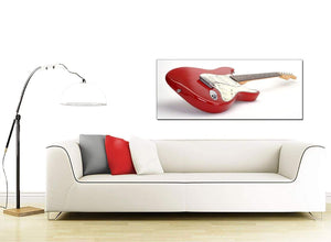 Red Guitar Canvas Wall Art